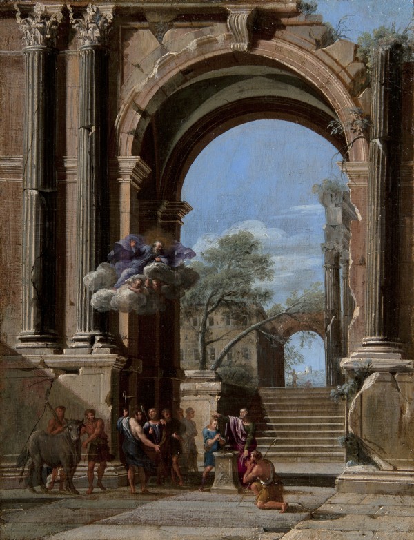 Saint Peter Baptizing the centurion and the Arch of Titus by Viviano Codazzi